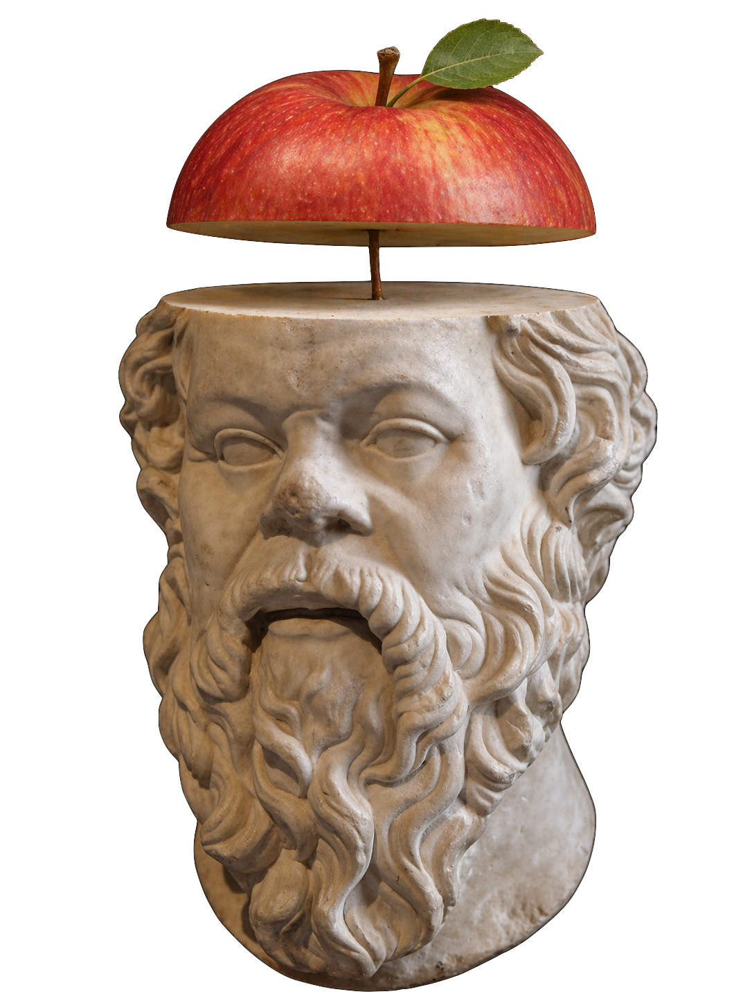 After the Louvre-type portrait of Socrates Bust of Socrates with an apple atop an open cranium, after the Louvre-type portrait